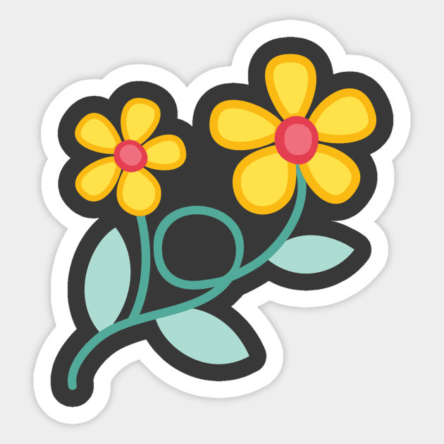 Cute Colorful Daisy Sticker by SWON Design